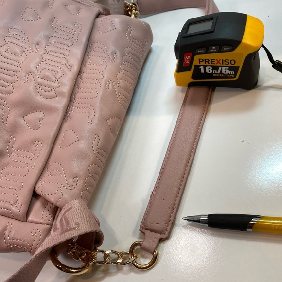 Juicy Couture Purse Crossbody Shoulder Strap Pink Color with gold chain Accents - Picture 13 of 13